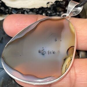 Large Montana Fire Agate Pendant 2 1/2”